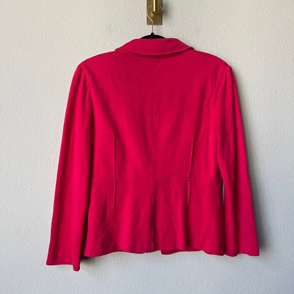 St. John Fuchsia Tailored Single Button Wool Blend Blazer Size 6 - Picture 3 of 6